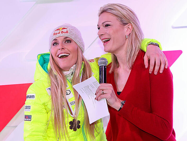 Haben bei Gelegenheit immer noch viel Spaß miteinander: Maria Höfl-Riesch und ihre ehemalige Rivalin Lindsey Vonn.