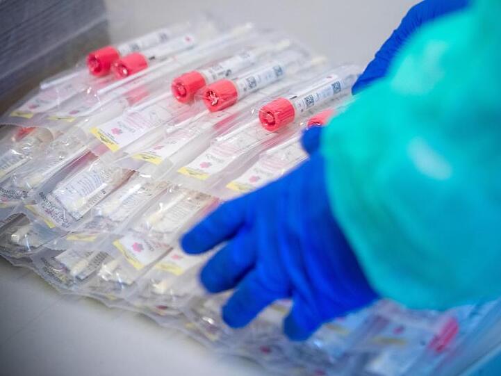 Testsets mit Abstrichstäbchen. Foto: Jens Büttner/dpa-Zentralbild/dpa/Illustration