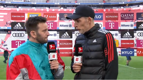 Thomas Tuchel (re.) im Interview mit ESPN-Reporter Archie Rhind-Tutt.