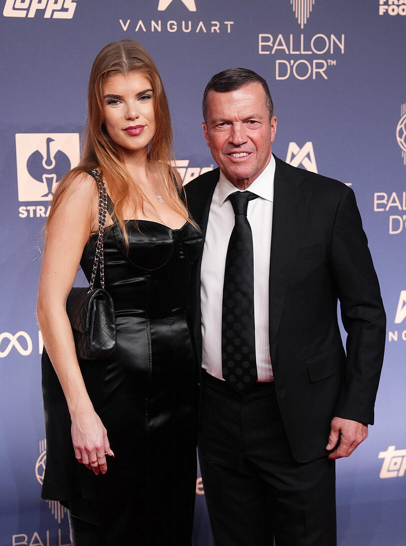 Lothar Matth&auml;us beim Ballon d'Or mit seiner Partnerin Theresa Sommer.