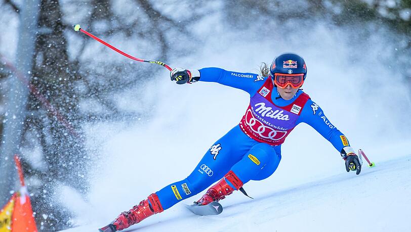 Sofia Goggia aus Italien gewann ihr Heimrennen in Cortina d'Ampezzo.