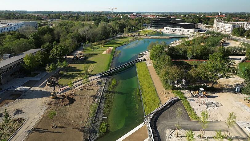 In Kirchheim wird gerade ein neuer Ortspark gebaut. Im Mai öffnet dort die Landesgartenschau.