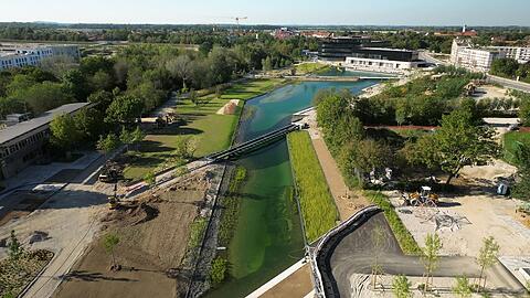 In Kirchheim wird gerade ein neuer Ortspark gebaut. Im Mai öffnet dort die Landesgartenschau.