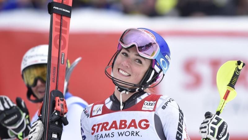 US-Skistar Mikaela Shiffrin jubelt über Saisonsieg Nummer 15. US-Skistar Mikaela Shiffrin jubelt über Saisonsieg Nummer 15.