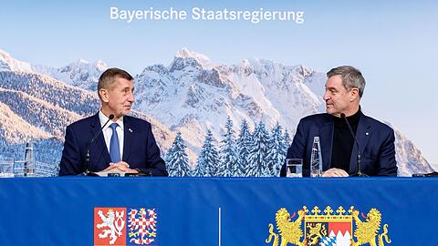 Besuch aus Prag: Ministerpr&auml;sident S&ouml;der und sein Gast Andrej Babis.