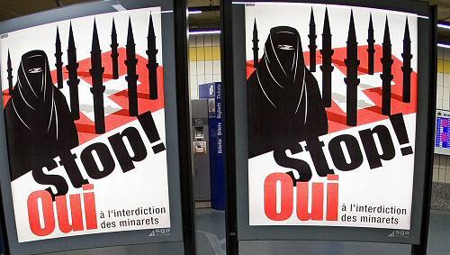 Ein Plakat wirbt für das Schweizer Volksbegehren Ein Plakat wirbt für das Schweizer Volksbegehren