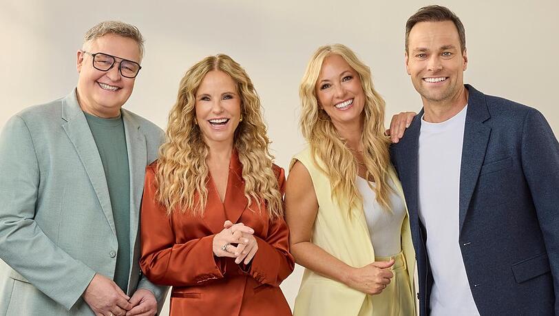 Das ist das neue Moderations-Quartett bei "Punkt 12", das sich in zwei Duos aufteilt (v.l.): Bernd Fuchs und Katja Burkard sowie Angela Finger-Erben und Daniel Fischer.