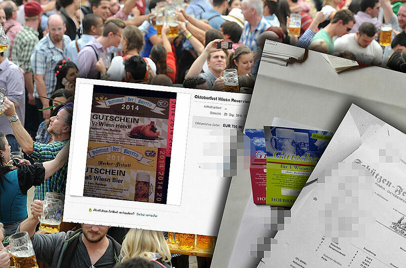 Der AZ liegen Reservierungen vor, die der Händler 2014 getätigt hat. Bei eBay gibt es Angebote für Wiesn-Tische am Wochenende, die bis zu 4500 Euro kosten sollen.