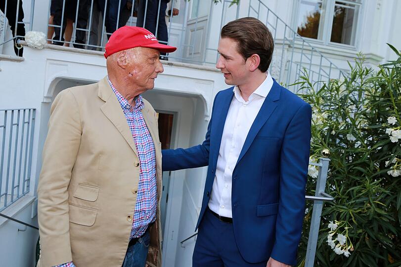 Niki Lauda und Bundeskanzler Sebastian Kurz