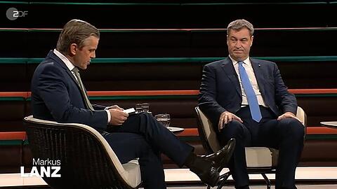 Bayerns Ministerpräsident Markus Söder (re.) war am Mittwochabend zu Gast bei Markus Lanz.