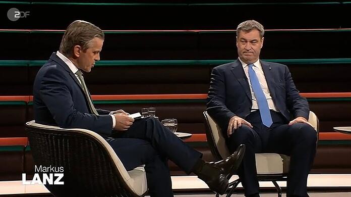 Bayerns Ministerpräsident Markus Söder (re.) war am Mittwochabend zu Gast bei Markus Lanz.