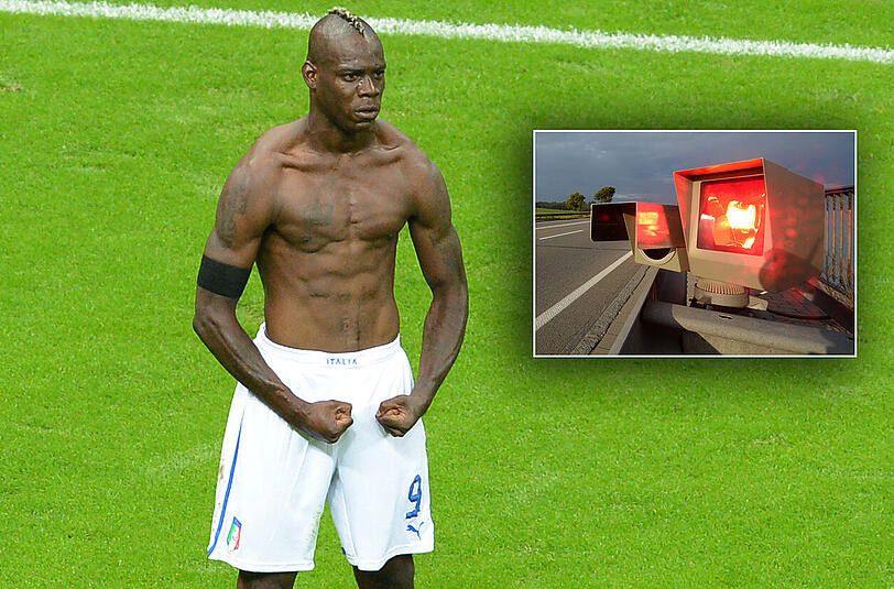 18 Mal soll "FC- Liverpool"-Star Mario Balotelli auf einer norditalienischen Autobahn geblitzt worden sein