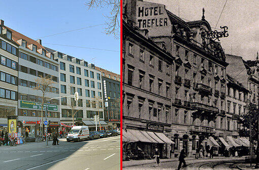 Café statt Hotel und betonselige 60er Jahre: Bis zur Unkenntlichkeit verändert hat sich in den letzten 100 Jahren die Sonnenstraße.