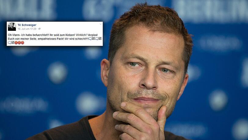 Til Schweiger ist entsetzt über die ausländerfeindlichen Kommentare auf seiner Facebook-Seite