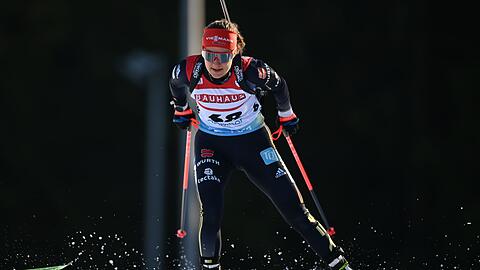 Biathletin Janina Hettich-Walz kam mit der deutschen Mixed-Staffel beim Weltcup in Nove Mesto auf Rang vier.