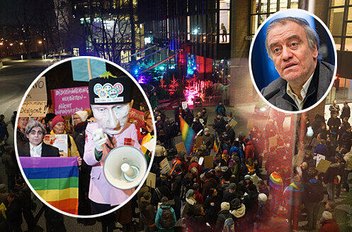 Am Gasteig bekundeten 250 Menschen gestern Abend ihren Protest gegen Valery Gergiev.