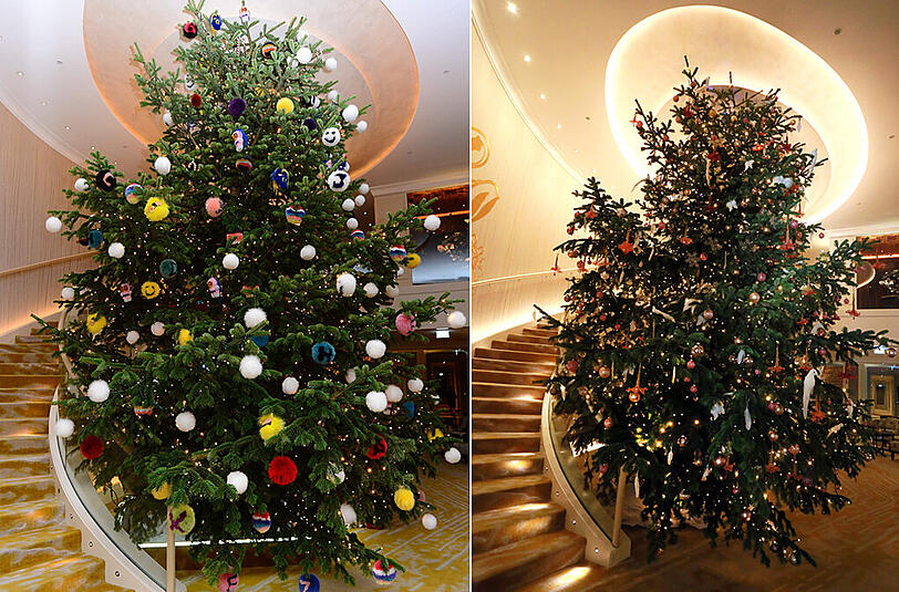 Der Pelz-Baum ist weg, jetzt steht ein klassischer Baum im Mandarin Oriental.