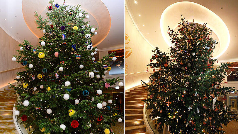 Der Pelz-Baum ist weg, jetzt steht ein klassischer Baum im Mandarin Oriental. Der Pelz-Baum ist weg, jetzt steht ein klassischer Baum im Mandarin Oriental.