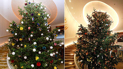 Der Pelz-Baum ist weg, jetzt steht ein klassischer Baum im Mandarin Oriental.