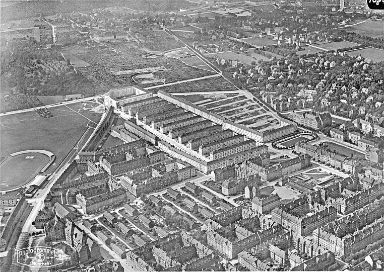 Die Arbeitersiedlungen in Neuhausen um 1935, hier ist's schon eng.