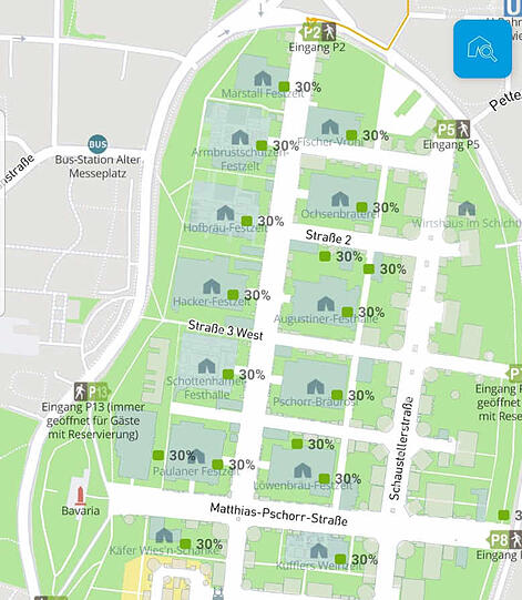 Die Oktoberfest-App zeigt an, wie voll die Zelte sind.