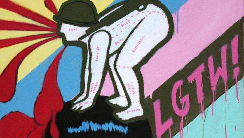 Ein Kunstwerk von Naomi Lawrence, das auch in der Ausstellung zu sehen ist. Ein Kunstwerk von Naomi Lawrence, das auch in der Ausstellung zu sehen ist.