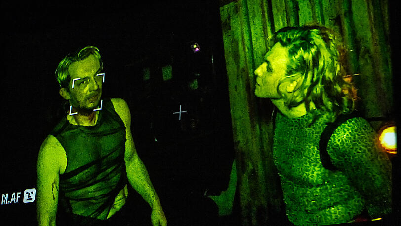 Steven Scharf und Johannes Nussbaum in "Sankt Falstaff". Steven Scharf und Johannes Nussbaum in "Sankt Falstaff".