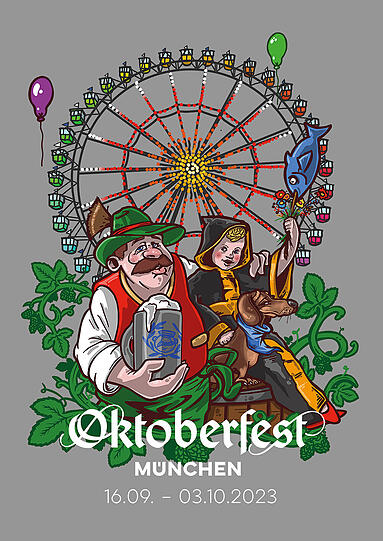 Wie sieht das Oktoberfest-Plakat 2023 aus? 45 Motive stehen zur Auswahl.