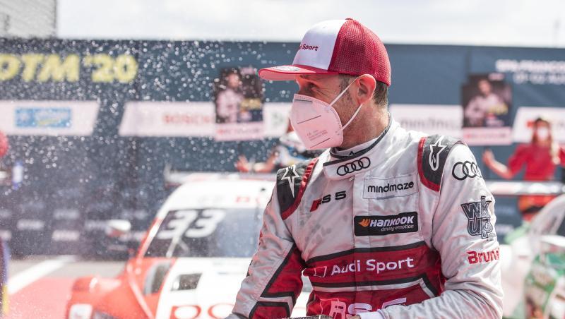Zu früh gefreut: René Rast muss seinen Sieg vom zweiten DTM-Rennen in Spa-Francorchamps wieder abgeben. Zu früh gefreut: René Rast muss seinen Sieg vom zweiten DTM-Rennen in Spa-Francorchamps wieder abgeben.
