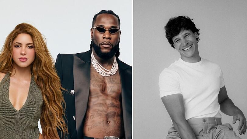 Shakira, Burna Boy und Wincent Weiss (re.) liefern die passende WM-Musik. Shakira, Burna Boy und Wincent Weiss (re.) liefern die passende WM-Musik.