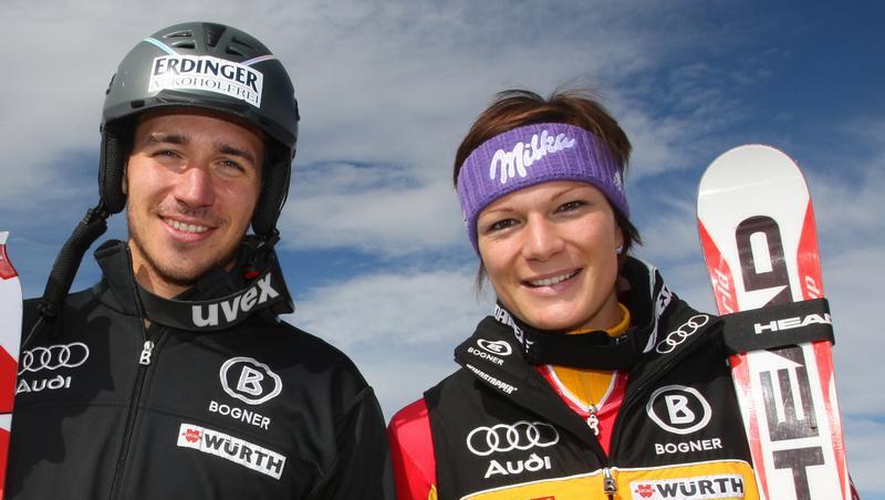 Die Stars beim Weltcup-Fest am 2. Januar auf dem Münchner Olympiaberg: Felix Neureuther (l.) und Maria Riesch, die Sportlerin des Jahres. Die Stars beim Weltcup-Fest am 2. Januar auf dem Münchner Olympiaberg: Felix Neureuther (l.) und Maria Riesch, die Sportlerin des Jahres.