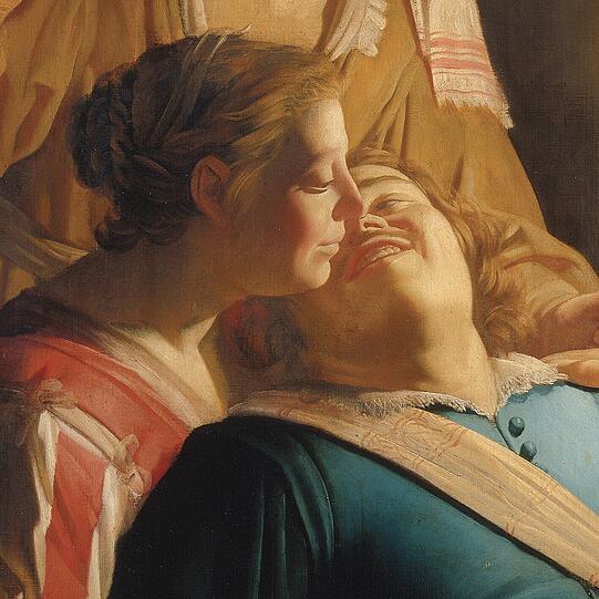 Hallodri: Was ist ein Hallodri? Der Ausschnitt von Gerrit van Honthorsts &bdquo;Fröhliche Gesellschaft&ldquo; soll das exemplarisch erklären. Deutlich wird, dass er dem weiblichen Geschlecht zugeneigt ist. Er heißt auch &bdquo;Frauenheld&ldquo; und &bdquo;Womaniser&ldquo;.