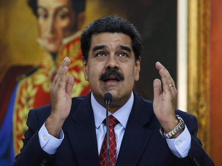 Nicolas Maduro, Präsident von Venezuela, spricht auf einer Pressekonferenz im Präsidentenpalast Miraflores.