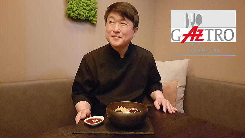 Mun Kim mit seinem liebsten Gericht Bibimbap. Mun Kim mit seinem liebsten Gericht Bibimbap.
