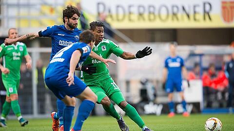 Mann des Spiels: Rubin Okotie war beim Auswärtsspiel des TSV 1860 in Paderborn nicht aufzuhalten und erzielte einen Hattrick. Mann des Spiels: Rubin Okotie war beim Auswärtsspiel des TSV 1860 in Paderborn nicht aufzuhalten und erzielte einen Hattrick.