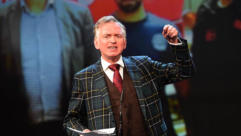 Christian Springer spricht im Cuvilliés Theater in München.