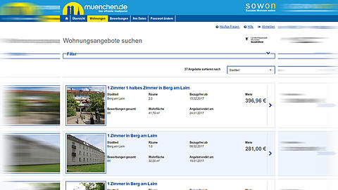 Foto, Lage, Größe und Miete auf einen Blick: So sieht die Online-Plattform Sowon aus.