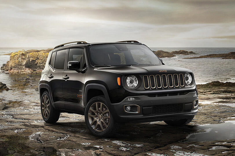 Anlässlich des Jahrestages bringt Jeep die Sondermodelle "75 Anniversary Special Edition" auf den Markt. Den Einstieg bildet der Renegade, der junge Wilde der Marke.
