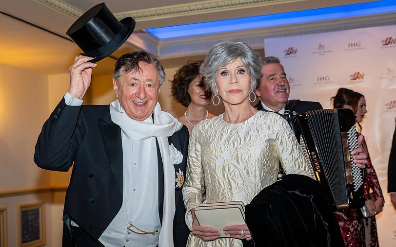 Richard "Mörtel" Lugner und Star-Gast Jane Fonda auf dem Wiener Opernball