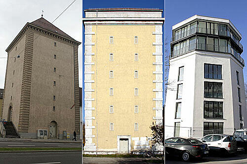 Der Ex-Schutzbunker in der Claude-Lorrain-Straße (r.) wird bewohnt und kulturell genutzt.