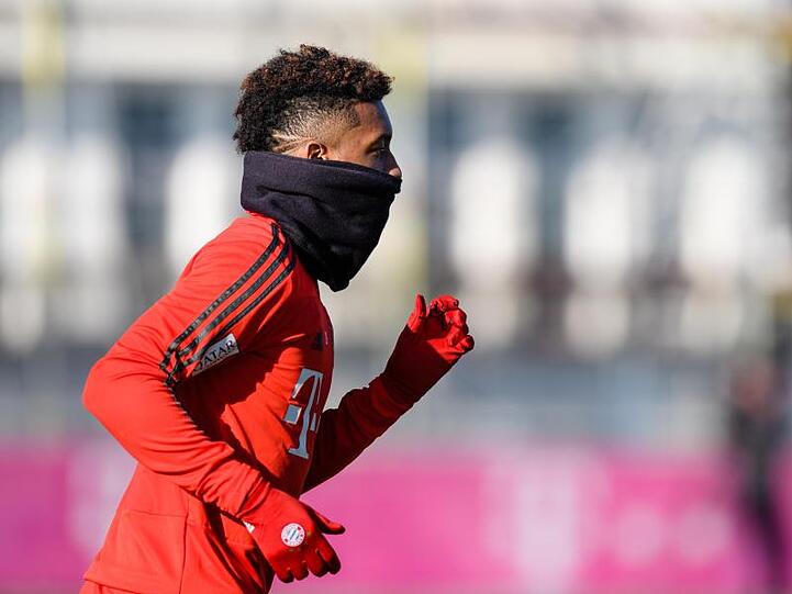Kingsley Coman vom FC Bayern München während einer Trainingseinheit. Foto: Matthias Balk/Archiv