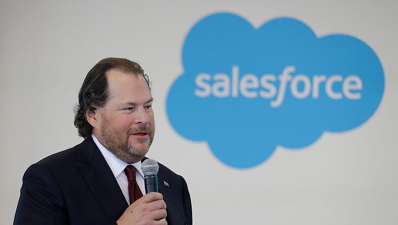 Die Vision von Salesforce-Chef Marc Benioff ist, den Kundendienst mit Hilfe von KI umzukrempeln. (Archivbild)