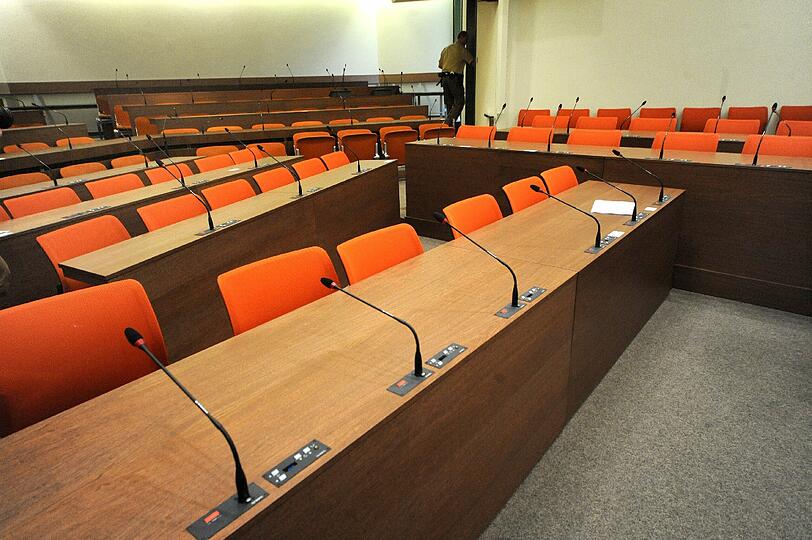 Weitere Bilder aus dem Schwurgerichtssaal im Münchner Justizzentrum.