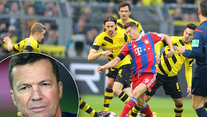 Der bayerische Siegbringer: Stürmer Robert Lewandowski beim 1:0 gegen Borussia Dortmund im Kampf mit seinen Ex-Kollegen. Sky-Experte Lothar Matthäus erklärt den Sieg. Der bayerische Siegbringer: Stürmer Robert Lewandowski beim 1:0 gegen Borussia Dortmund im Kampf mit seinen Ex-Kollegen. Sky-Experte Lothar Matthäus erklärt den Sieg.