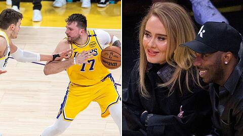 Adele und ihr Partner Rich Paul verfolgten gespannt das erste Lakers-Spiel von Basketball-Star Luka Dončić.