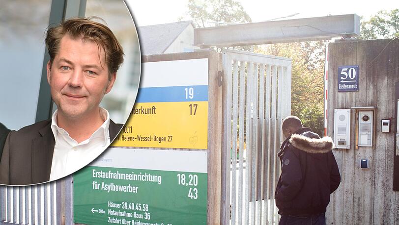 Der Eingang zur Bayernkaserne in der Heidemannstraße. Hier befindet sich auch das Haus 12 der Inneren Mission, in dem George B. (49) angegriffen wurde. Der Eingang zur Bayernkaserne in der Heidemannstraße. Hier befindet sich auch das Haus 12 der Inneren Mission, in dem George B. (49) angegriffen wurde.