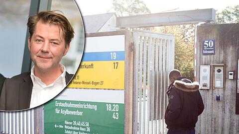 Der Eingang zur Bayernkaserne in der Heidemannstraße. Hier befindet sich auch das Haus 12 der Inneren Mission, in dem George B. (49) angegriffen wurde.