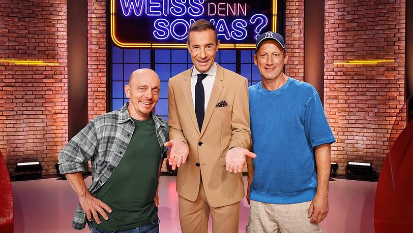 "Wer weiß denn sowas?" mit (v.l.) Bernhard Hoëcker, Kai Pflaume und seit neuestem Wotan Wilke Möhring.