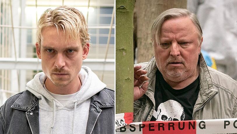 Kommissare unter Mordverdacht: Adam Schürk (Daniel Sträßer) in "Tatort: Das Herz der Schlange" (Saarbrücken, l.) und Frank Thiel (Axel Prahl) in "Tatort: Des Teufels langer Atem" (Münster).