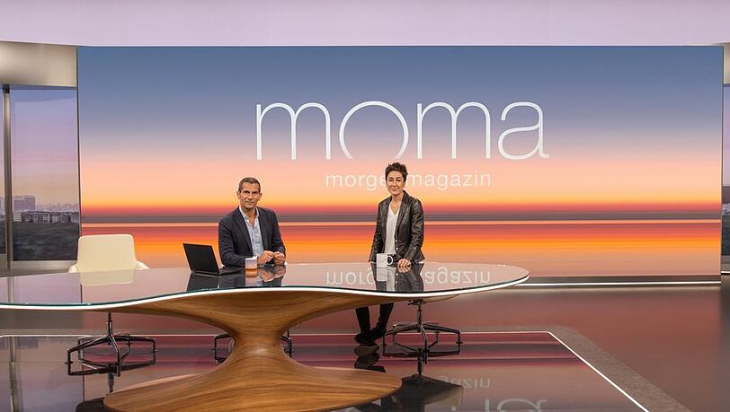 Dunja Hayali und Mitri Sirin beim "ZDF-Morgenmagazin".